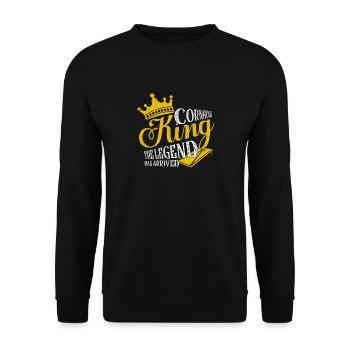 Cornhole King The Legend Has Arrived Player Bean B - Unisex Pullover - Schwarz - Vorne - Alina (178cm) & Michal (187cm)
