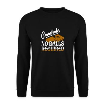 Cornhole No Balls Required Player Bean Bag Toss - Unisex Sweatshirt - black - Front - Alina (178cm) & Michal (187cm)
