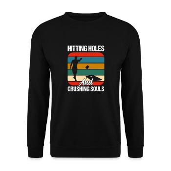 Hitting Holes And Crushing Souls Bean Bag Toss Cor - Unisex Sweatshirt - black - Front - Alina (178cm) & Michal (187cm)