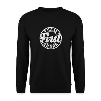 Équipe Inscription en première année Premier jour d’école - Sweat-shirt Unisexe - noir - Devant - Alina (178cm) & Michal (187cm)