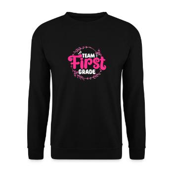 Équipe Inscription en première année Premier jour d’école - Sweat-shirt Unisexe - noir - Devant - Alina (178cm) & Michal (187cm)