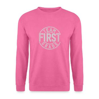 Team First Grade Einschulung Erster Schultag - Unisex Pullover - Pink - Vorne