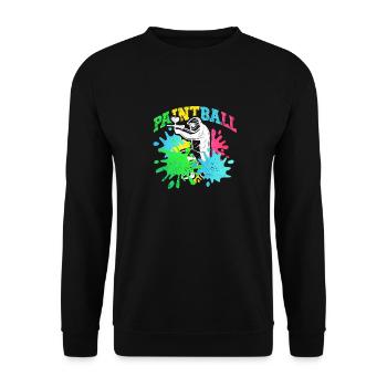Retro Vintage Paintball Player Paintballing Team - Unisex Sweatshirt - black - Front - Alina (178cm) & Michal (187cm)