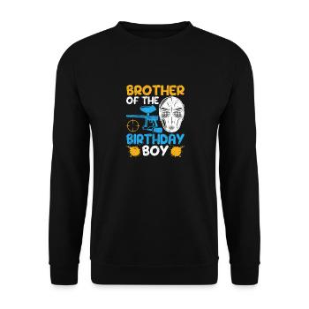 Brother of the birthday boy Funny paintball - Unisex Sweatshirt - black - Front - Alina (178cm) & Michal (187cm)