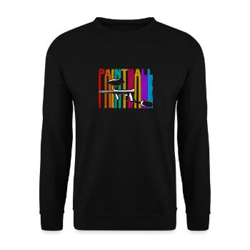 Retro Vintage Paintball Player Paintballing Team - Unisex Sweatshirt - black - Front - Alina (178cm) & Michal (187cm)