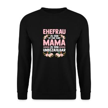 Ehefrau Mutter Mama - Unisex Pullover - Schwarz - Vorne - Alina (178cm) & Michal (187cm)