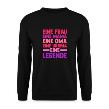 Mutter Mama Oma Uroma - Unisex Pullover - Schwarz - Vorne - Alina (178cm) & Michal (187cm)