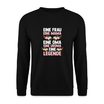 Mutter Mama Oma Uroma - Unisex Pullover - Schwarz - Vorne - Alina (178cm) & Michal (187cm)