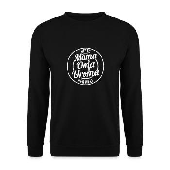 Mutter Mama Oma Uroma - Unisex Pullover - Schwarz - Vorne - Alina (178cm) & Michal (187cm)