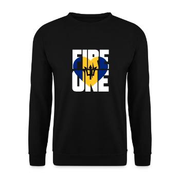 Barbados Flagge Barbadier Bajan - Unisex Pullover - Schwarz - Vorne - Alina (178cm) & Michal (187cm)