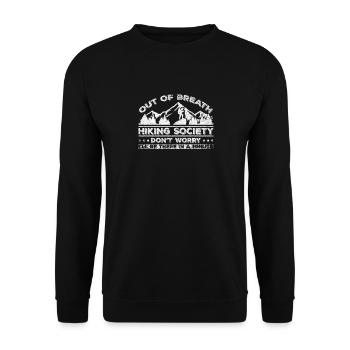 Out Of Breath Hiking Society Je serai là - Sweat-shirt Unisexe - noir - Devant - Alina (178cm) & Michal (187cm)