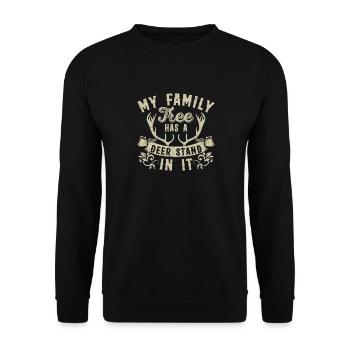 Mon arbre généalogique a un stand de cerf dedans Chasse aux chasseurs - Sweat-shirt Unisexe - noir - Devant - Alina (178cm) & Michal (187cm)