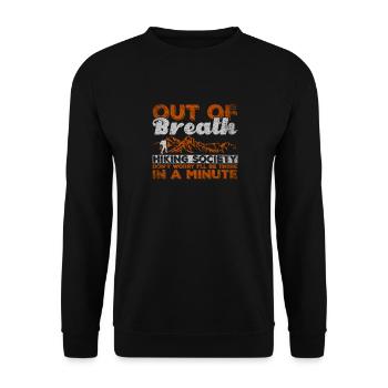 Out Of Breath Hiking Society Je serai là - Sweat-shirt Unisexe - noir - Devant - Alina (178cm) & Michal (187cm)