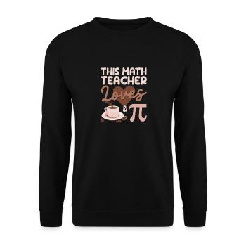 Dieser Mathelehrer liebt Kaffee & Pi Symbol Lustig - Unisex Pullover - Schwarz - Vorne - Alina (178cm) & Michal (187cm)