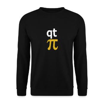 Q T Pie Cutie Pi Day Funny Math Geek 3.14 Science - Sweat-shirt Unisexe - noir - Devant - Alina (178cm) & Michal (187cm)