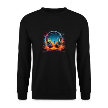 Headset - Unisex Sweatshirt - black - Front - Alina (178cm) & Michal (187cm)