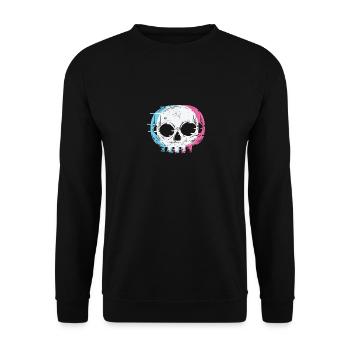 Schädel Gothic Styl - Unisex Pullover - Schwarz - Vorne - Alina (178cm) & Michal (187cm)