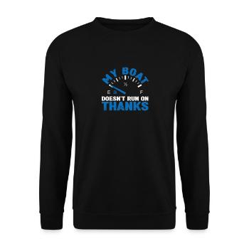 My boat doesn't run anymore thanks to Funny Boat Owner - Unisex Sweatshirt - black - Front - Alina (178cm) & Michal (187cm)