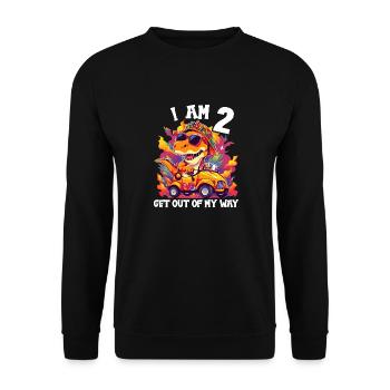 T-Rex Drives Monster Truck I'm 2nd Birthday - Unisex Sweatshirt - black - Front - Alina (178cm) & Michal (187cm)