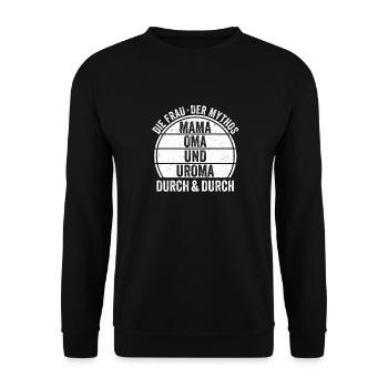 Mutter Mama Oma - Unisex Pullover - Schwarz - Vorne - Alina (178cm) & Michal (187cm)