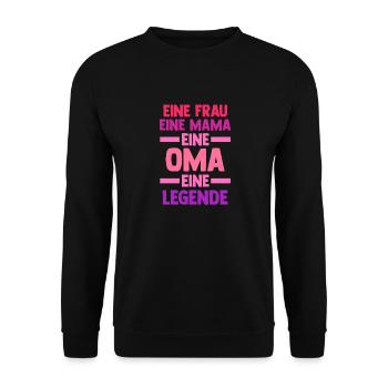 Mutter Großmutter Mama Oma - Unisex Pullover - Schwarz - Vorne - Alina (178cm) & Michal (187cm)