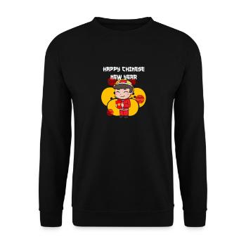 Chinesisches Neujahr Drache China Asian I Geschenk - Unisex Pullover - Schwarz - Vorne - Alina (178cm) & Michal (187cm)