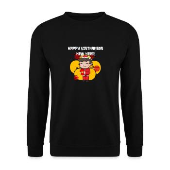 Vietnamesisches Neujahr Junge Vietnam I Geschenk - Unisex Pullover - Schwarz - Vorne - Alina (178cm) & Michal (187cm)