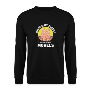 Amateur Mycologist With Questionable Morels Mushro - Unisex Sweatshirt - black - Front - Alina (178cm) & Michal (187cm)