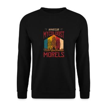 Amateur Mycologist With Questionable Morels Fungus - Unisex Sweatshirt - black - Front - Alina (178cm) & Michal (187cm)