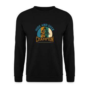 Hide And Seek Champion Fungus Mycologist - Unisex Sweatshirt - black - Front - Alina (178cm) & Michal (187cm)