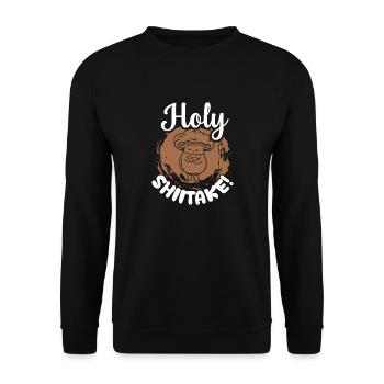 Holy Shiitake! Mycologist Fungus - Unisex Sweatshirt - black - Front - Alina (178cm) & Michal (187cm)