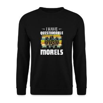 I Have Questionable Morels Mycologist Fungus - Unisex Sweatshirt - black - Front - Alina (178cm) & Michal (187cm)