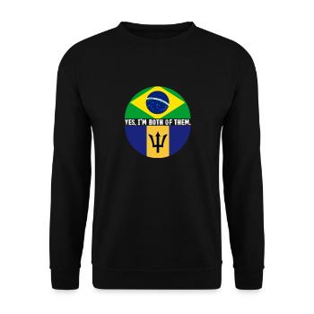 Barbados Flagge Barbadier Bajan - Unisex Pullover - Schwarz - Vorne - Alina (178cm) & Michal (187cm)