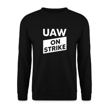 UAW on Strike - United for a Strong Contract - Unisex Sweatshirt - black - Front - Alina (178cm) & Michal (187cm)