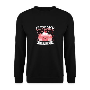 Baker Pastry Chef Baking Cute Cupcake Dealer - Unisex Sweatshirt - black - Front - Alina (178cm) & Michal (187cm)