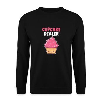 Cute Cupcake Dealer Pastry Chef Baking Baker - Unisex Sweatshirt - black - Front - Alina (178cm) & Michal (187cm)
