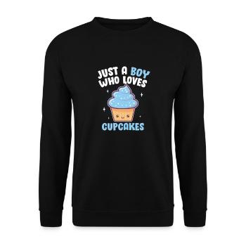 Just A Boy Who Loves Cupcakes Pastry Chef Men Blue - Unisex Pullover - Schwarz - Vorne - Alina (178cm) & Michal (187cm)