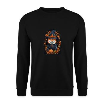 Shiba Inu Witch Halloween Shiba Inu - Unisex Sweatshirt - black - Front - Alina (178cm) & Michal (187cm)