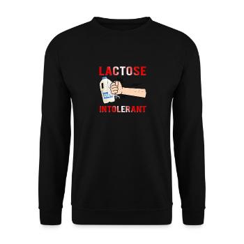 Lactose Intolerant Milk Cool Dairy Free Cheese Pun - Unisex Sweatshirt - black - Front - Alina (178cm) & Michal (187cm)