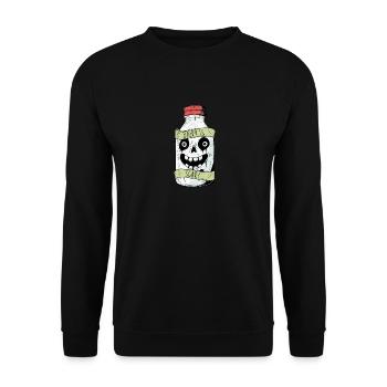 Dairy Is Scary Lactose Intolerant Funny Vegan Pun - Unisex Sweatshirt - black - Front - Alina (178cm) & Michal (187cm)