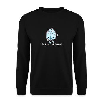Intolérant au lactose drôle de lait humour jeu de mots sans produits laitiers - Sweat-shirt Unisexe - noir - Devant - Alina (178cm) & Michal (187cm)