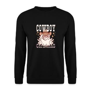 Cowboy Weihnachten - Unisex Pullover - Schwarz - Vorne - Alina (178cm) & Michal (187cm)