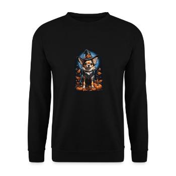 Chihuahua avec chapeau de sorcière Halloween Chihuahua - Sweat-shirt Unisexe - noir - Devant - Alina (178cm) & Michal (187cm)