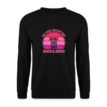 Mutter Großmutter Mama Oma - Unisex Pullover - Schwarz - Vorne - Alina (178cm) & Michal (187cm)