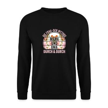 Mutter Großmutter Mama Oma - Unisex Pullover - Schwarz - Vorne - Alina (178cm) & Michal (187cm)