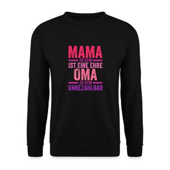 Mutter Großmutter Mama Oma - Unisex Pullover - Schwarz - Vorne - Alina (178cm) & Michal (187cm)