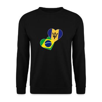 Barbados Flagge Barbadier Bajan - Unisex Pullover - Schwarz - Vorne - Alina (178cm) & Michal (187cm)