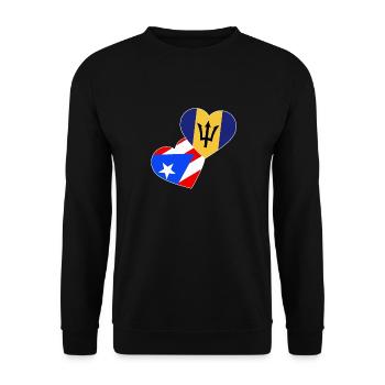 Barbados Flagge Barbadier Bajan - Unisex Pullover - Schwarz - Vorne - Alina (178cm) & Michal (187cm)