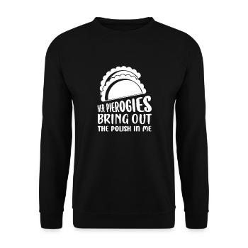 Ses pierogies font ressortir le polonais en moi Polska Fo - Sweat-shirt Unisexe - noir - Devant - Alina (178cm) & Michal (187cm)