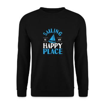 La voile est mon lieu de bonheur Drôle de navigation de plaisance - Sweat-shirt Unisexe - noir - Devant - Alina (178cm) & Michal (187cm)